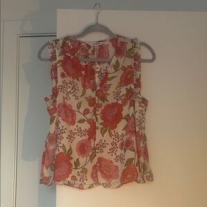 Steve Madden Pink and Cream Floral Blouse